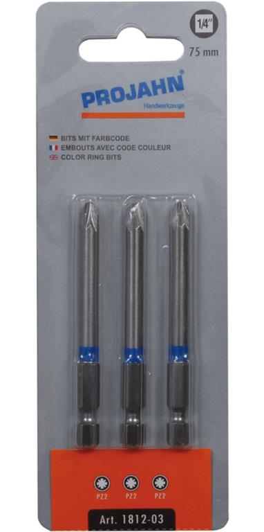 1/4" Bit L75 mm Pozidriv Nr 3;(PE3)