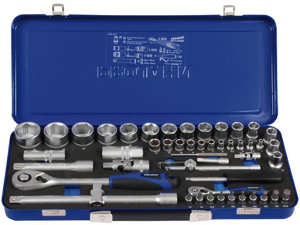 Xi-on 1/4"+1/2" Set natič.ključev;54tlg