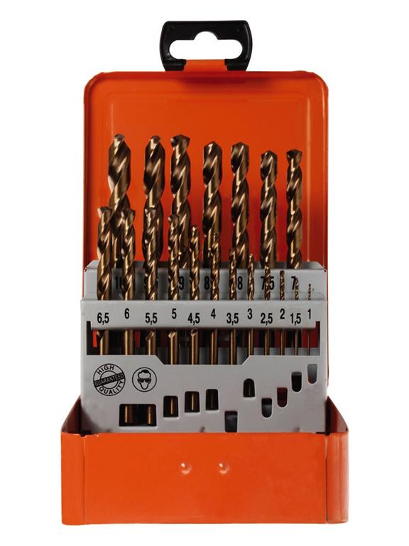 HSS-Co kaseta s svedri 19tlg, 1-10 mm